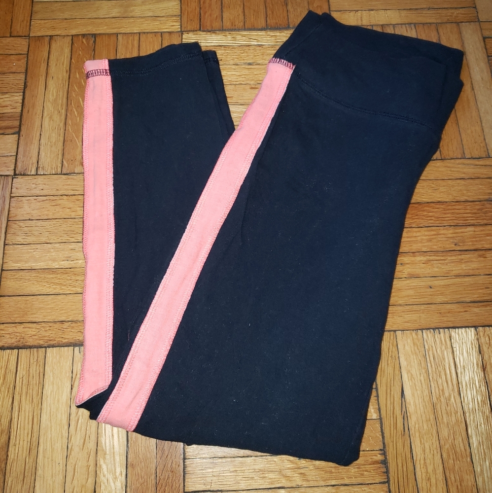 Abercrombie and Fitch Crop Pink Stripe Leggings